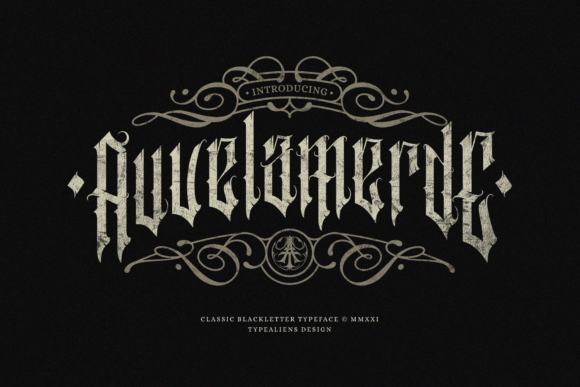 Auvelamerde: Elevating Design with Assertive Blackletter Typography
