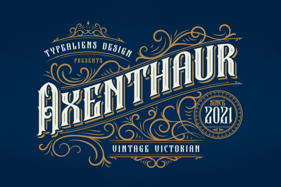 Axenthaur: Elevating Design with Vintage Blackletter Charm