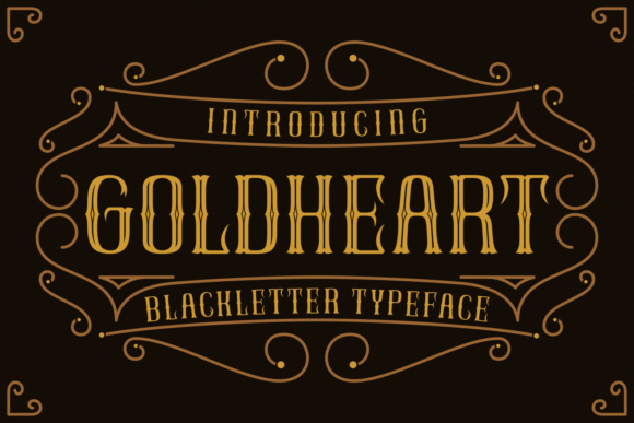 GoldHeart: Elevating Design with Distinctive Blackletter Elegance