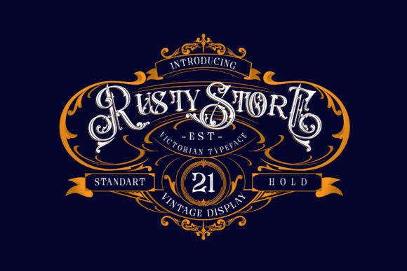 Rusty Store: A Bold Blackletter Font for Distinctive Design Projects