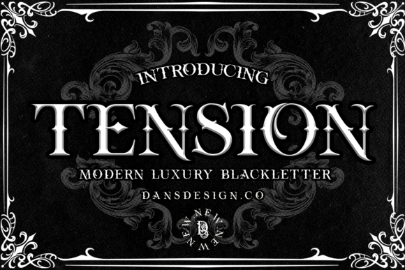 Tension Font: Bold Blackletter for Assertive Designs